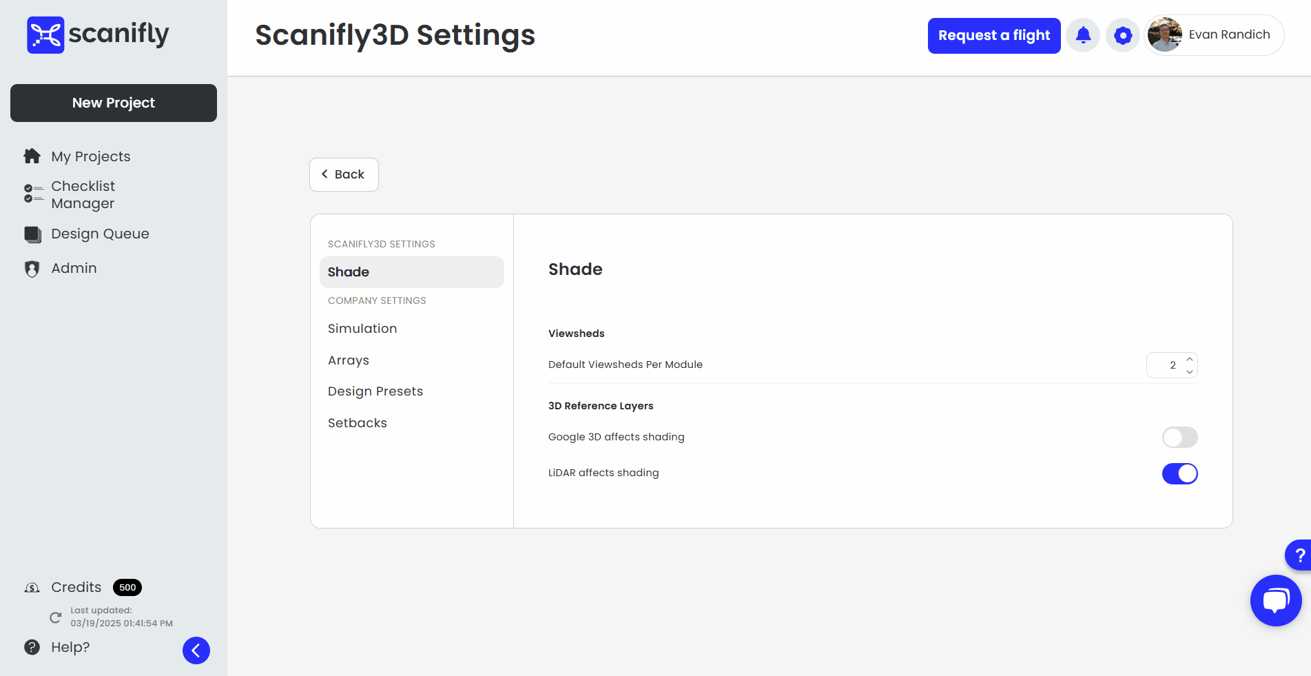 global shade settings