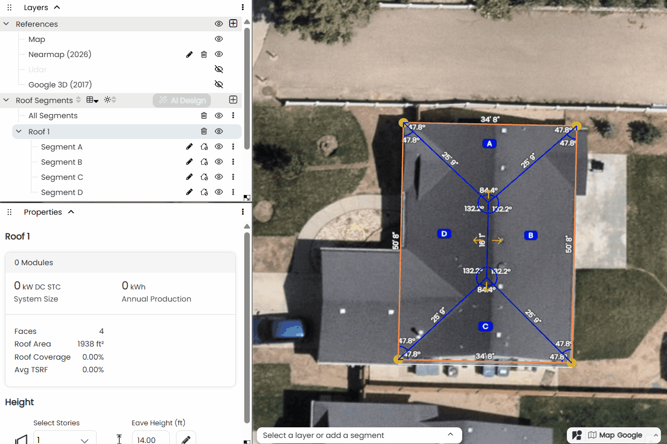 removing connected roof segments that uneccessary